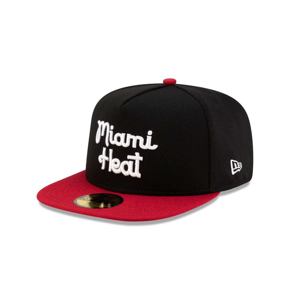 New Era Miami Heat Dashmark Mesh 59FIFTY A-Frame Fitted Hat - Size 7 1/8